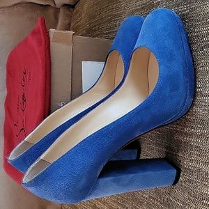 Blue Suede Louboutin Heels